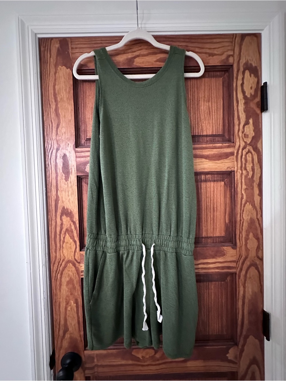Time and Tru Olive V-Neck Sleeveless Romper